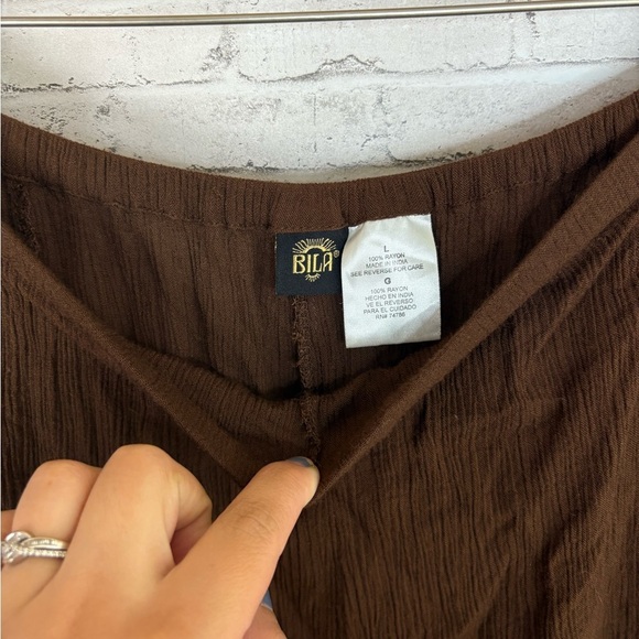 Vintage Boho Brown Textured Midi Skirt - Picture 3 of 5